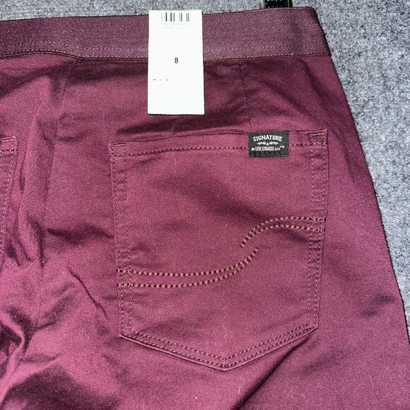 Signature Levi Strauss 8 Modern Ankle Jegging Wine Color Cotton Stretch NEW - Picture 8 of 8